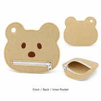 Porte-monnaie léger en feutre à motif de dessin animé, fermeture éclair lisse, résistant à l'eau, durable, mini porte-cartes pour enfants, usage quotidien