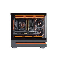 Nouveau design, boîtier de jeu pour ordinateur de bureau MATX de taille moyenne, châssis PC gaming avec bandes lumineuses sur les pieds