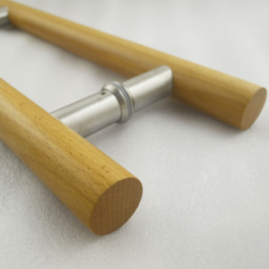 Solid Wooden 304 Stainless Steel <strong>Sliding</strong> Shower <strong>Door</strong> Wooden Pull <strong>Handle</strong> - Product Image 5