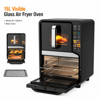 Aifa Nouveau Four à Friture à Air Chaud Visible AF-12004-E 15L 2100W avec Circulation d'Air Chaud à 360°, Sans Huile, Multifonction