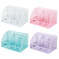 Support de stylo en métal créatif et personnalisé Xiaowei BT, boîte de rangement de bureau multifonctionnelle à sept compartiments pour le bureau (vente en gros)