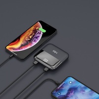 Mini Powerbank élégant 10000mah avec écran LED Chargeur de téléphone portable portable