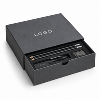 Boîte à tiroir en carton ondulé gris avec logo personnalisé, boîte cadeau rigide en carton, boîtes d'emballage coulissantes, organisateur de papeterie