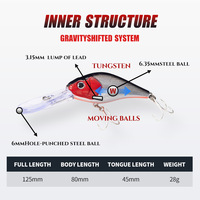 Nouvelle leurre de pêche flottante 45mm 28g pour eau de mer, longue portée, type shad, wobbler, swimbait, crankbait, leurre dur à large aileron pour eau salée