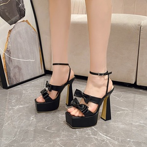 Sandalias de Tacón Alto con Plataforma y Lazo, Impermeables, a la Moda, para Fiesta, Novia, 2025 - Product Image 3