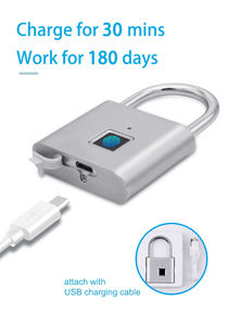 Cadenas Intelligent à <span class=keywords><strong>Empreinte</strong></span> <span class=keywords><strong>Digitale</strong></span> en Alliage de Zinc, 10 Empreintes Stockables, Indice IP56, Autonomie de 180 Jours, Chargement Micro-USB FM-570 - Product Image 3