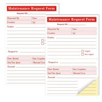 Carnet de formulaires de demande de maintenance autocopiant en 2 feuillets personnalisé, bloc de reçus de réparation, carnet de commandes de service duplicata, impression