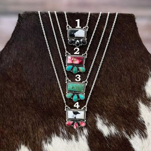 Collar con Colgante de Plata de Ley Hecho a Mano con Múltiples Piedras, Chapado en Oro, Piedras Naturales, Joyería para Mujer y Hombre, Diseño Elegante, Aniversario - Product Image 1