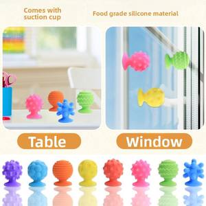 Lot de 8 jouets sensoriels en silicone à ventouse pour enfants et adultes, jouets apaisants pour soulager le stress, pour garçons, adolescents, étudiants, soulagement de l'anxiété - Product Image 3