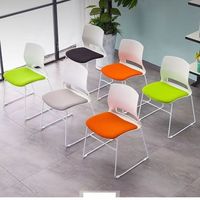 Chaise de négociation empilable à dossier moyen, couleur unie, pour salle de réunion de bureau