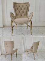 Chaise de salle à manger moderne de luxe léger Fuenistyle en acier inoxydable et tissu, confortable