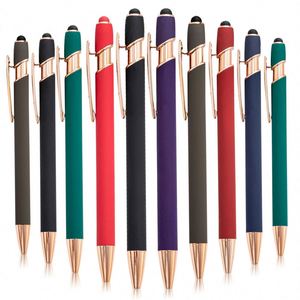 Luxury Custom Metal Soft Touch Screen <b>Pens</b> Rose <b>Gold</b> for Mobile Phone <b>Pen</b> With Logo Rubber Grip - Product Image 1