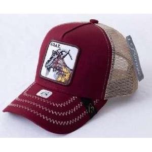 Casquette de camionneur unisexe en maille brodée motif chèvre, 6 panneaux, réglable, décontractée, printemps-été - Product Image 1