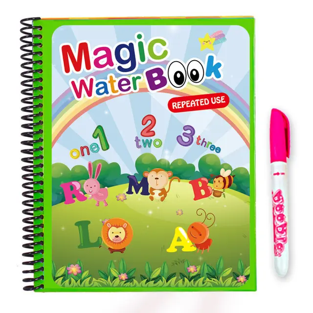 Livre de coloriage à l'eau pour tout-petits enfants livre de coloriage de peinture à l'eau réutilisable avec stylo jouets d'apprentissage éducatifs cadeaux