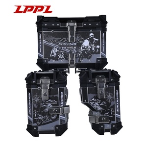 Juego de 3 Maletas Laterales <span class=keywords><strong>Antirrobo</strong></span> de Alta Resistencia <span class=keywords><strong>para</strong></span> Motocicleta, Caja Superior <span class=keywords><strong>para</strong></span> Motocicleta Todoterreno - Product Image 1