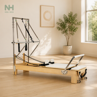 Appareil de fitness réglable Cadillac Trapeze en bois, Reformer Pilates, Demi-tourneuse pour studio de yoga ou de rééducation