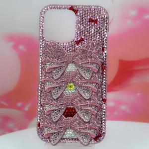<span class=keywords><strong>Cover</strong></span> Personalizzabile Carina Kawaii con Brillantini per iPhone 15 16 Pro, Custodia Rosa con Orsetto <span class=keywords><strong>di</strong></span> Cristallo, Antiurto in Silicone per Telefono Cellulare - Product Image 3