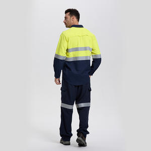 Ensemble chemise et pantalon ignifuges jaunes, vêtements de sécurité réfléchissants pour mineurs, vêtements de protection résistants aux arcs électriques - Product Image 1