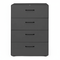 Vente à chaud aux États-Unis Conception de bord en arc Acier Verrouillable Bureau latéral en acier Classeur à tiroirs Horizontal Classeur Archivador