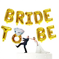 BLN Wholesale Bride to Be Balloons Gold Foil Letter Balloon Set Ring Engagement for Bridal Shower Party Decorations