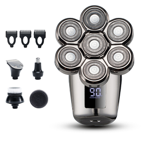 For Bald <b>Razor</b> Machine LCD Display 7D Floating <b>Head</b> Waterproof Portable Twin Blade Face Nose Hair Trimmer Shaving Men's - Product Image 1
