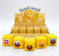 Jouet Squishy Populaire au Fromage Croustillant, Jouet Anti-Stress à Presser Doux, Jouets Fidget à Expressions Amusantes, Remplisseurs de Sacs Cadeaux, Cadeaux