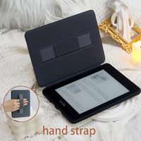 Casing Heksagonal Berkilau Iridescent untuk Kindle 6" Kindle Basic, Penutup Magnetik Kain Kanvas Payet Berkilau dengan Tali OEM Kustom