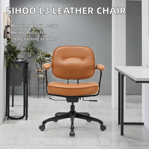 Pour <span class=keywords><strong>SIHOO</strong></span> L3 chaise de bureau en cuir ergonomique moderne chaise de travail pivotante de conférence à mi-dossier pour un usage domestique - Product Image 2