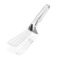Pince-spatule de cuisine en acier inoxydable à fentes, pince de cuisson pour grillades, pince à poisson et à steak, résistante à la chaleur et antiadhésive