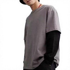เสื้อยืดแขนยาวสองชั้นแบบกำหนดเอง ผ้าฝ้ายหนานุ่ม ทรงโอเวอร์ไซส์ สไตล์สตรีทแวร์ ขายส่งจากโรงงาน - Product Image 6