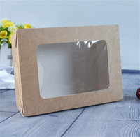 Groothandel wegwerp kartonnen dozen fruit salade containers met venster voedselmaaltijd dozen afhaalverpakkingen