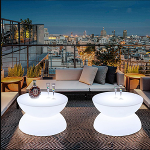 LED <strong>bar</strong> Dining Table Decorative Hourglass Shaped Patio Table Portable Courtyard <strong>Outside</strong> Coffee Tables Feature with Waterproof - Product Image 6