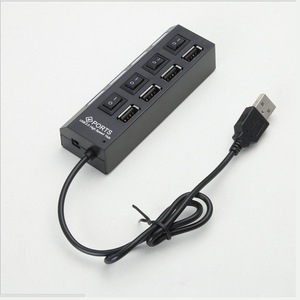 4 Ports <b>USB</b> 2.0 <b>Hub</b> With Individual Switches And Indicator Lights For Desktop Laptop Use - Product Image 2