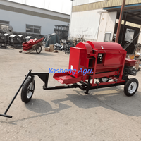 Batteuse agricole multi-cultures à trois roues pour riz, blé, quinoa, fonio, tournesol et graines oléagineuses, avec moteur diesel