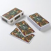 2025 kustom grosir Cetak emas tepi emas kertas hitam Oracle Tarot dek kartu afirmasi dengan instruksi buku