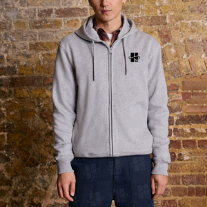 Sweat à capuche zippé brodé pour homme, style basique personnalisé, en mélange coton-polyester, anti-plis, polaire, coupe ample, pour la gym et l'entraînement - Product Image 2