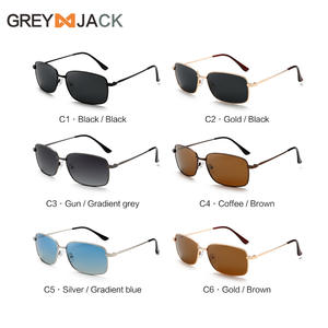 Lunettes de soleil métalliques Greyjack pour hommes, monture carrée, UV400, polarisées, verres TAC noirs, type 3, pare-soleil - Product Image 5