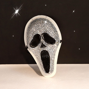 Máscara de Calavera con Pedrería, Estilo Horror, para Halloween, Carnaval, Fiestas, Accesorio de Disfraz de Plástico DIY - Product Image 1