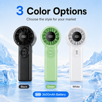 Ventilateur de poche rechargeable, mini ventilateur portable avec design pliable, charge Type C, batterie 3600 mAh