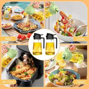 Hot Sale Private Label Multifunction Glass <strong>Mister</strong> 2 in 1 Olive Oil Dispenser and Oil Sprayer for Kitchen Cooking - Product Image 5
