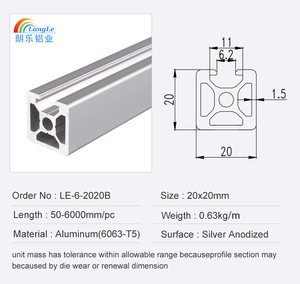 2020 T Khe Cắm V Khe Cắm Nhôm Đùn 6063 T5 Cấu Trúc Hồ Sơ Cho Tự Làm 3D Máy In Tuyến Tính Đường Sắt Khung Chế Tạo - Product Image 3
