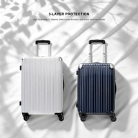 Ensemble de bagages en PC léger et silencieux de 18/24/28 pouces à 3 couches avec serrure TSA, poignée souple, 4 roues, écologique, unisexe |   Logo personnalisé OEM/ODM