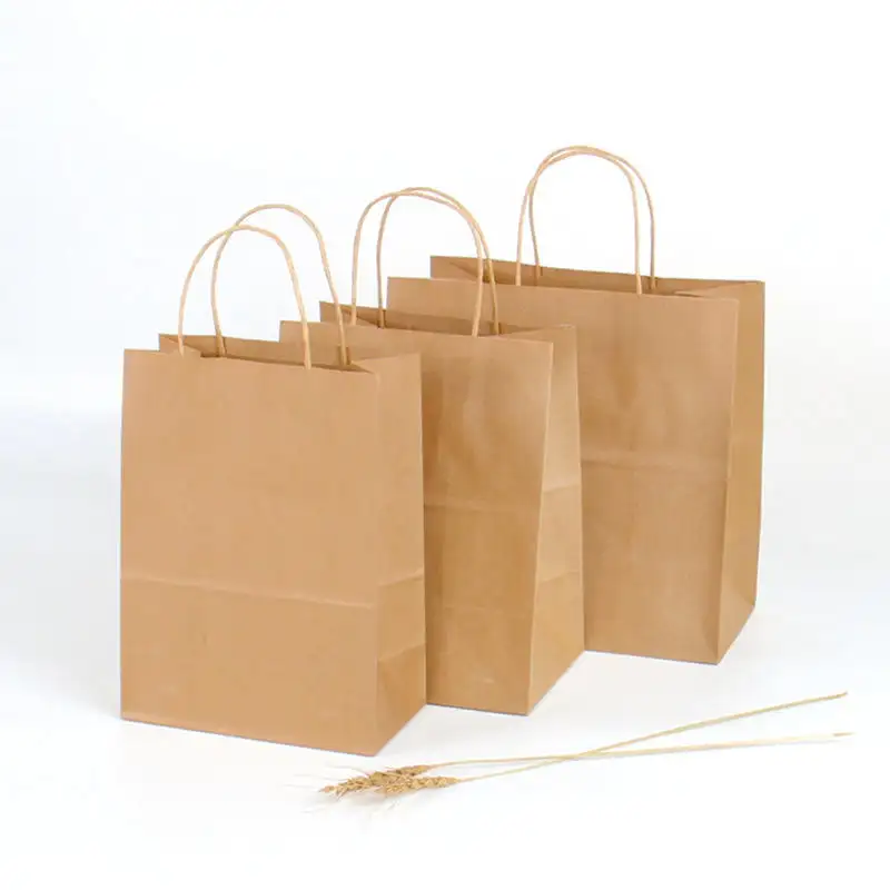 حقيبة ورقية مخصصة بسعر الجملة عالية الجودة مع أكياس من الورق المقوى لتغليف الطعام والخبز