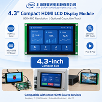 Module d'affichage LCD compact TDO 4,3 pouces avec interface HD-MI 800x480, alimentation Micro USB 5V pour contrôleur embarqué, Raspberry Pi et...
