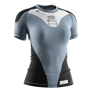 Maglietta BJJ No-Gi da <span class=keywords><strong>Donna</strong></span> Leggera ad Asciugatura Rapida Manica Corta Rash Guard per Arti Marziali Palestra Sport Acquatici - Product Image 5