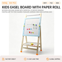Chevalet en bois pour enfants avec rouleau de papier, en contreplaqué durable, jouet artistique pour dessin et peinture, pour l'apprentissage des enfants et des tout-petits, OEM ODM, logo personnalisé