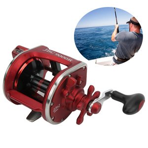Moulinet <span class=keywords><strong>de</strong></span> <span class=keywords><strong>pêche</strong></span> 3.6:1 Ratio Drum Reel 7/14 Résistance avec compteur <span class=keywords><strong>de</strong></span> ligne pour Long Shot Sea FishingRed Droitier - Product Image 6