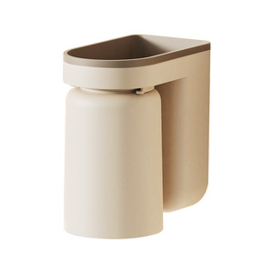 Wall Mounted Toothbrush Holder Single <b>ABS</b> Off White Caramel Brown Bathroom Storage For Couples - Product Image 4