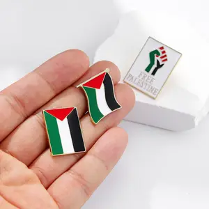 סיכות דגל פלאסטיני הסיטונאי לוגו מותאם אישית אמאייל רך מדינה דגל סיכת עיטורים palestinian סיכות מתכת סיכות
