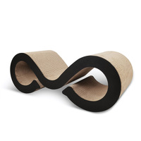 ICLE Scratcher Lounging Bed Grand pour chats Lunettes incurvées en forme de chat Durable Soft Shape Cat Exercise Scratcher
